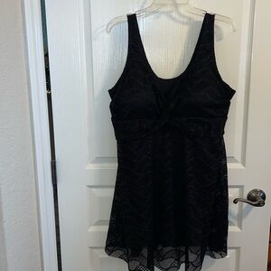 Black Lace Swimsuit Dress New Sz 2X
